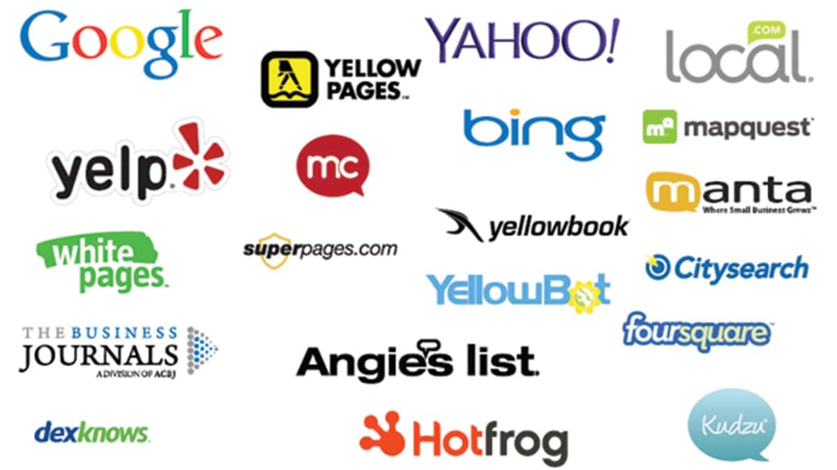 Image of business listings you can upload your website to.
