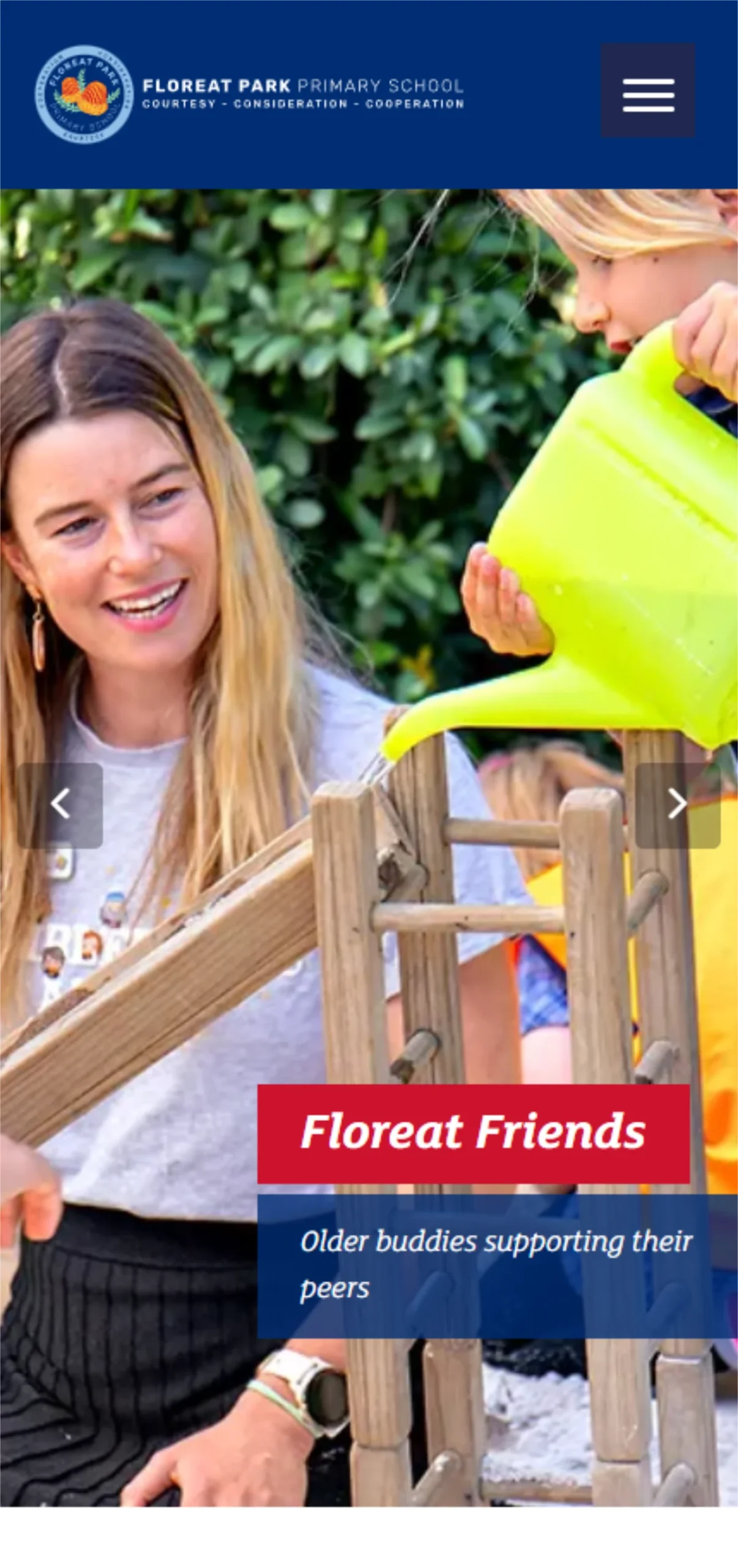 Floreat school mobile web design screenshot