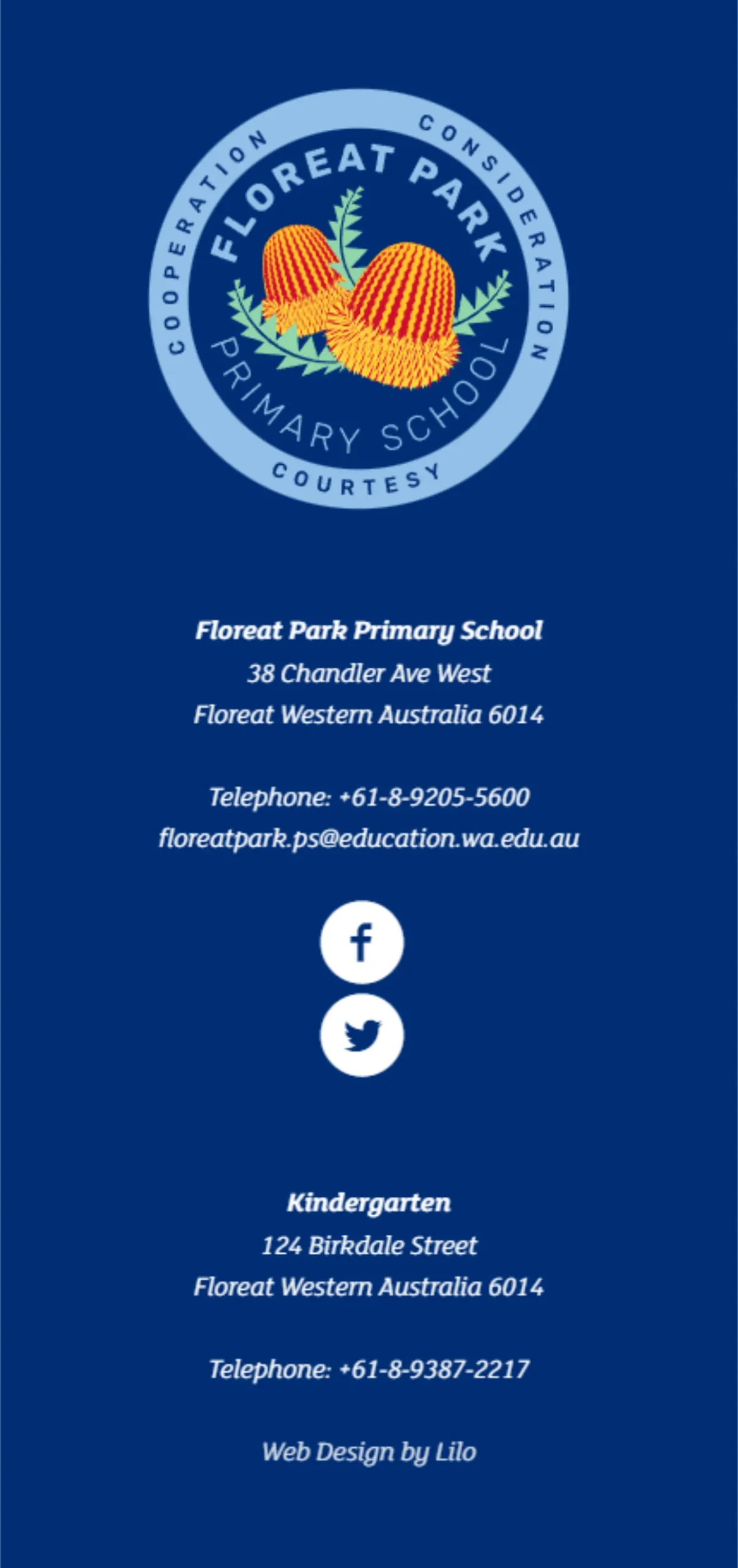Floreat school mobile web design screenshot