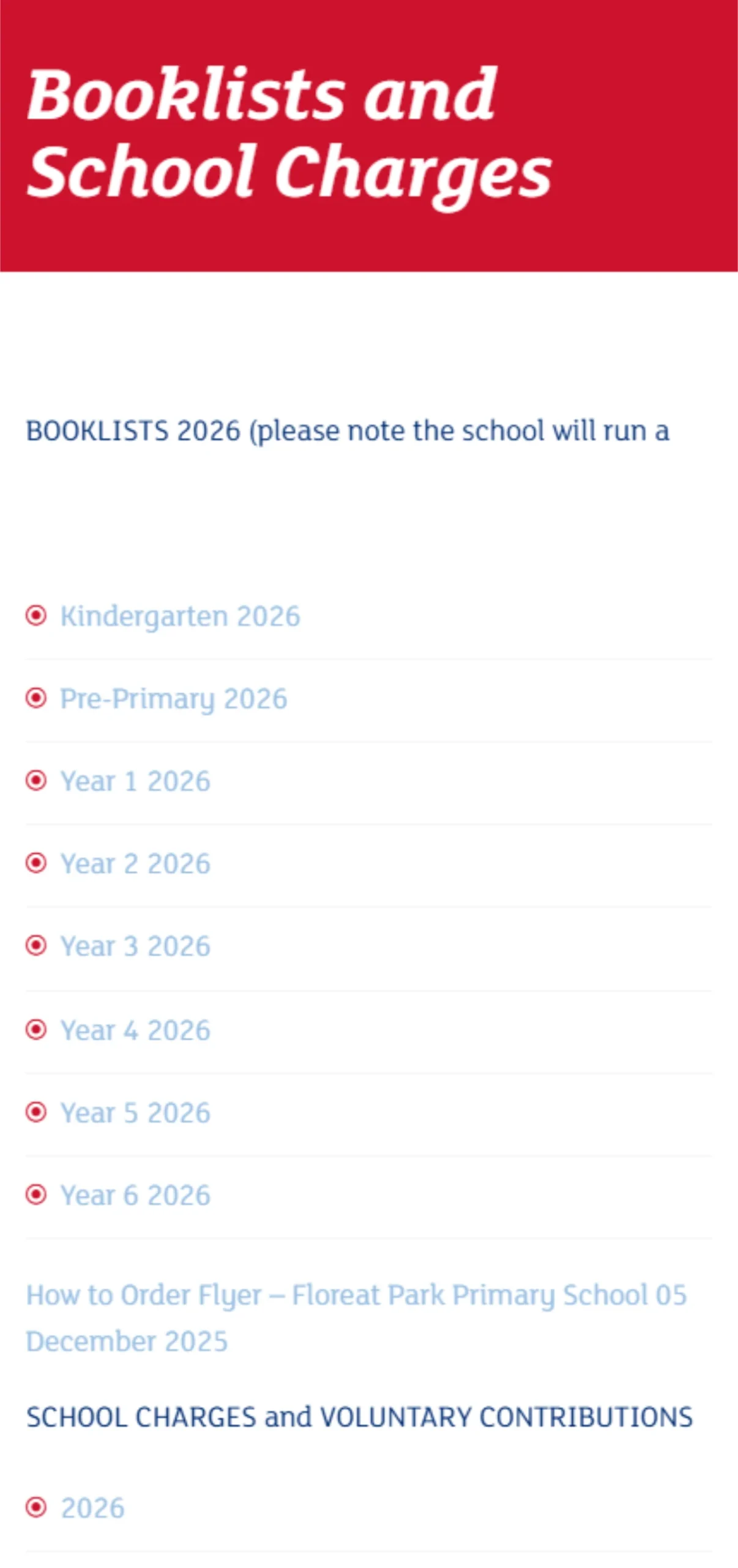 Floreat school mobile web design screenshot
